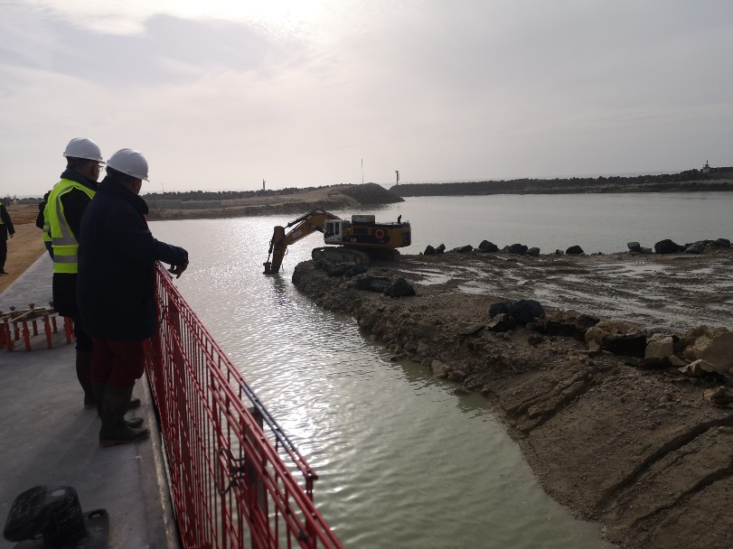 Lors du creusement du troisième bassin, en février 2020