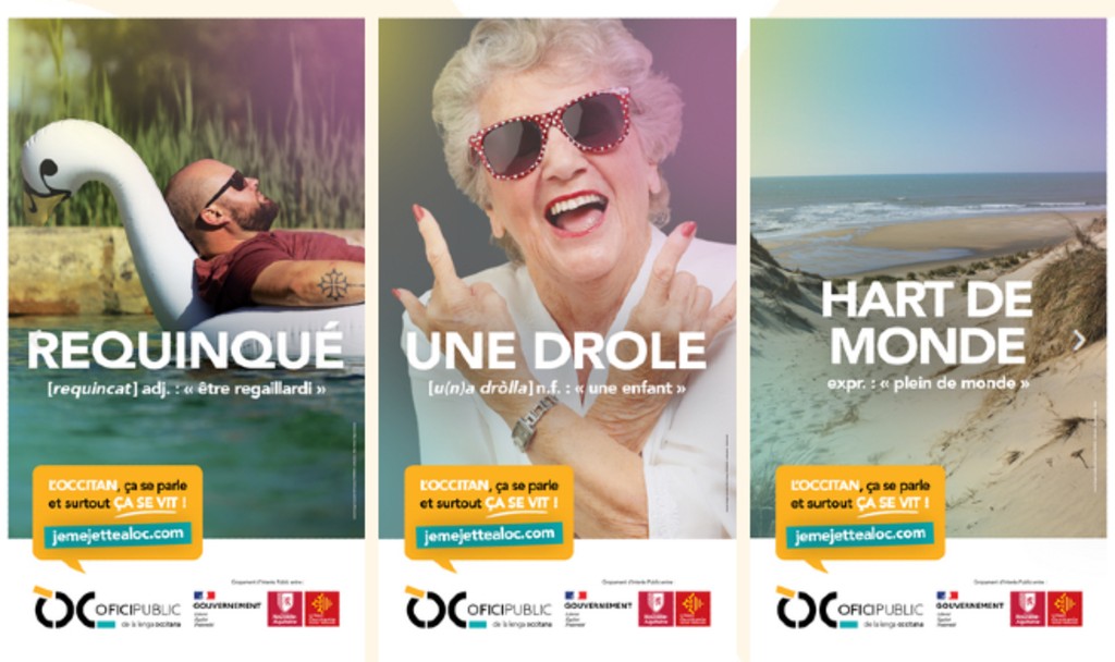 Une partie des affiches de la campagne de l'Office Public de la Langue Occitane