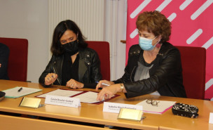 Carole Drucker-Godard, rectrice de l'Académie de Limoges et Isabelle Klock-Fontanille, présidente de l'Université de Limoges ont renouvelé la convention Bac - 3/Ba c + 3