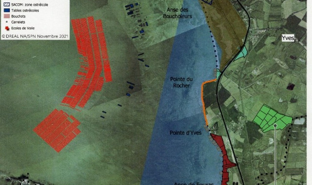 Carte du projet d'extension de la réserve naturelle du marais d'Yves 