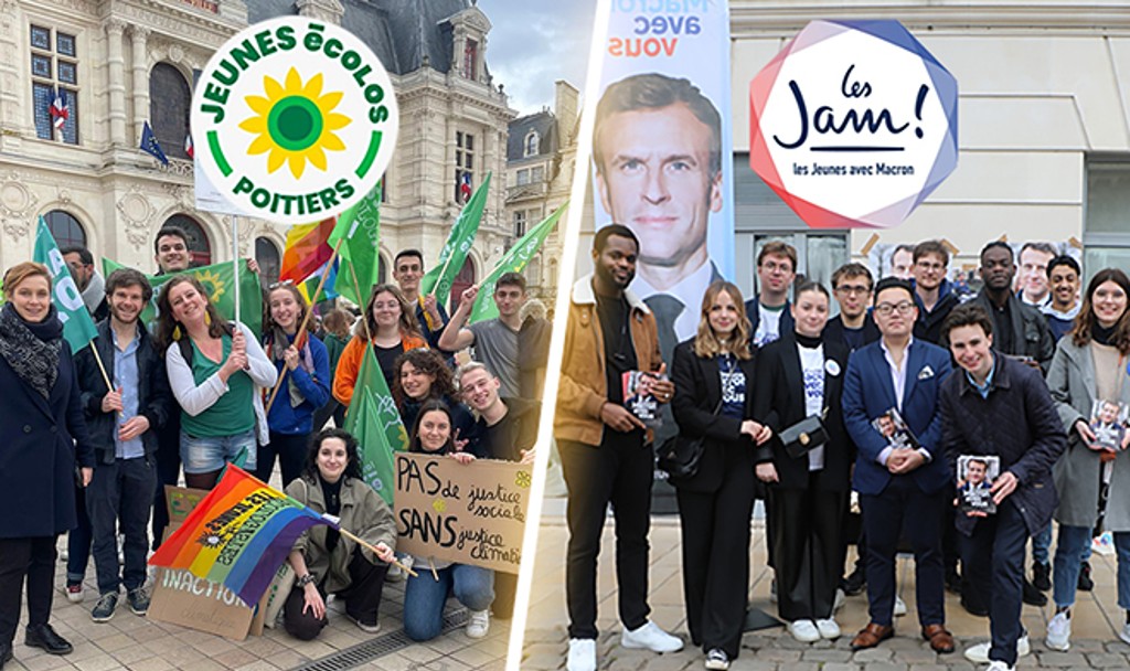 Les Jeunes Écologistes et les Jeunes avec Macron se mobilisent pour les élections présidentielles 2022.