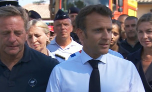 Emmanuel Macron s'est déplacé ce 20 juillet 2022 sur les Deux PC sécurité des incendies de La Test de Buch et de Landiras