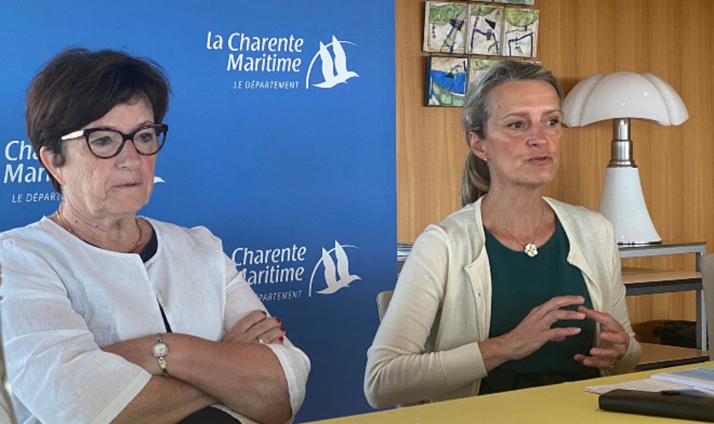 Sylvie Marcilly aux côtés de Catherine Desprez, maire de Surgères et première vice-présidente du Conseil départemental de Charente-Maritime