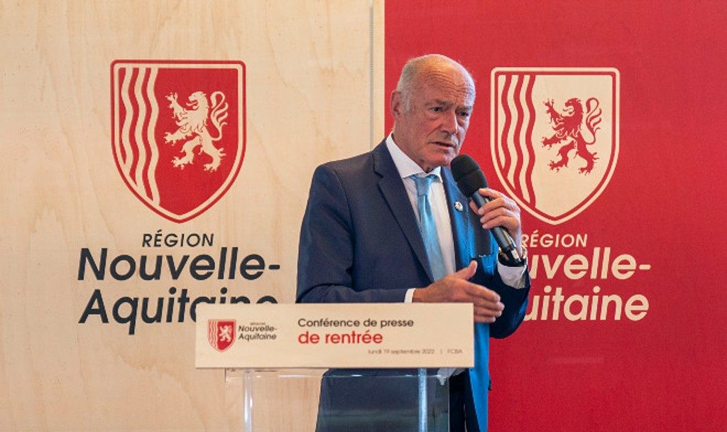 Alain Rousset lors de sa conférence de presse de rentrée septembre 2022