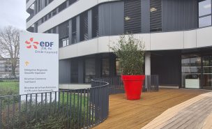 Photo de l'entrée du site de la délégation régionale d'EDF, situé à Bordeaux.