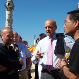 Didier Faustino, Alain Juppé et Tadashi Kawamata 