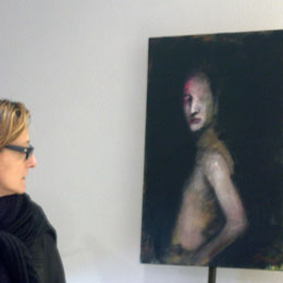 Le face à face avec l'art contemporain. Ici une toile de Pascale Vergeron.