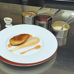 Foie gras de canard des Landes poêlé, coing/cumin