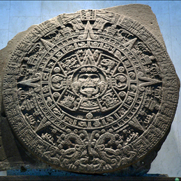 calendrier maya exposé au musée national d'anthropologie de Mexico