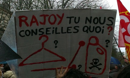 Pancarte lors de la manifestation pour le droit à l'IVG en Espagne