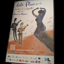 Affiche de la 26ème édition du Festival Arte Flamenco réalisée par l'artste landais Jean Harambat