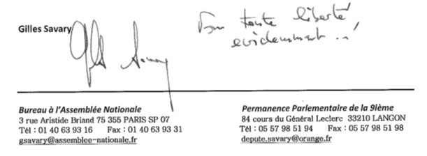 Signature Gilles Savary