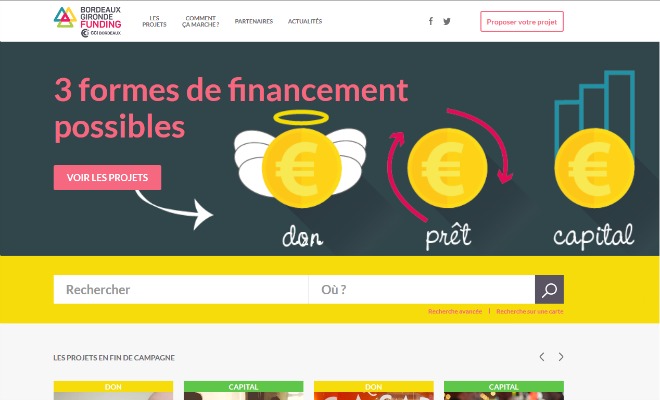Le nouveau portail de crowdfunding de la cci de Bordeaux, Bordeaux Gironde Funding