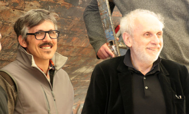 Norbert Fradin (à droite) a confié son Cupidon fou à l'équipe de Nicolas Chateloup. Coût global du projet : 300 000 €. 