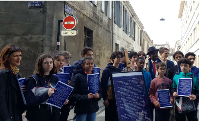 les élèves du collège Goya rebaptisent des rues portant des noms de négriers