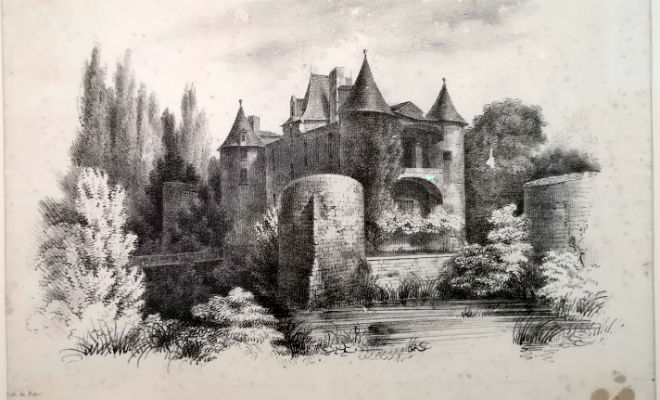 Le château de Mursay, gravure d'époque. Fonds musées de Niort