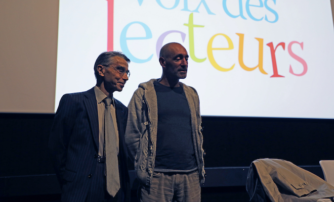 A gauche, Olivier Cazenave (président d'honneur de l'Alca) aux côtés de Cyril Herry, auteur et lauréat de la 9e édition de la Voix des lecteurs