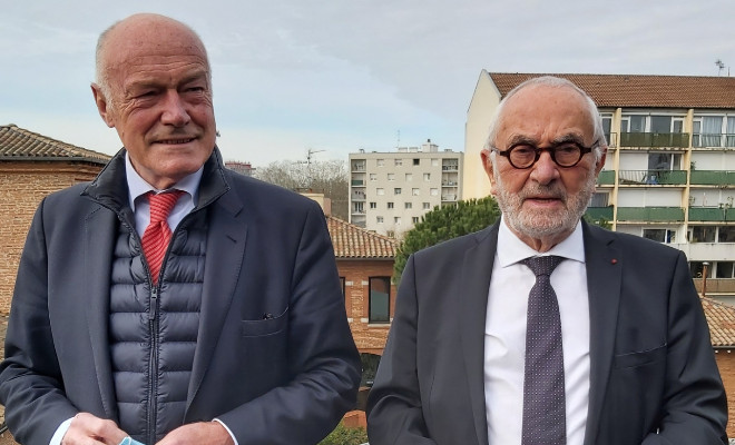 Alain Rousset et Martin Malvy, président et président honoraire de l'Agence de l'Adour Adour Garonne